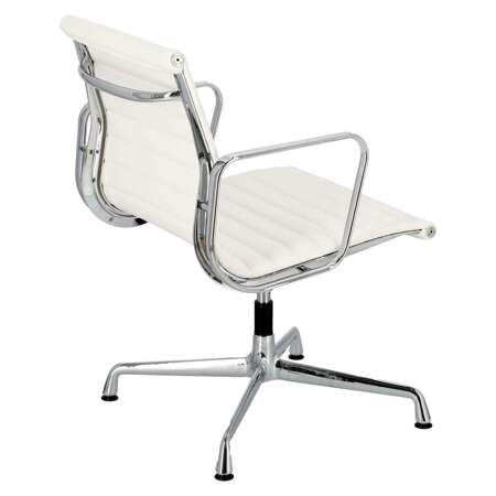 Armchair CH1081T, white leather, chr