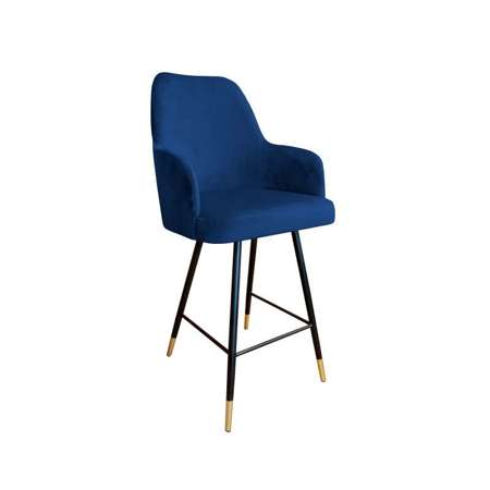 Blue upholstered PEGAZ chair material MG-16 with golden leg