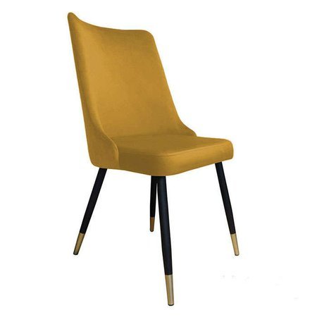 Chair Orion yellow mustard material MG-15 with golden leg