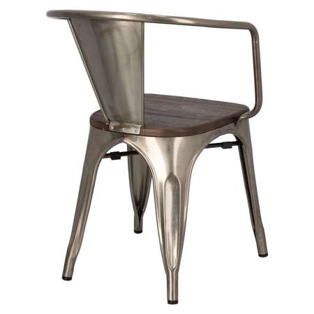 Chair Paris Arms Wood brushed pine metal