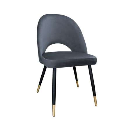 Dark gray upholstered LUNA chair material BL-14 with golden leg