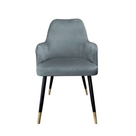 Dark gray upholstered PEGAZ chair material BL-14 with golden leg