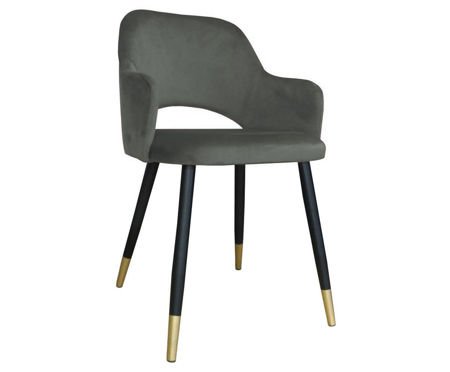 Gray upholstered STAR chair material MG-17 with golden leg