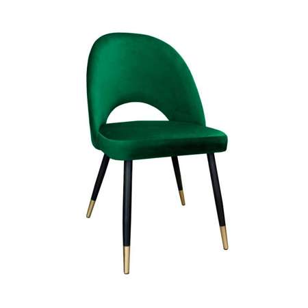 Green upholstered LUNA chair material MG-25 with golden leg
