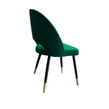 Green upholstered LUNA chair material MG-25 with golden leg