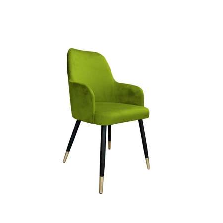 Olive upholstered PEGAZ chair material BL-75 with golden leg