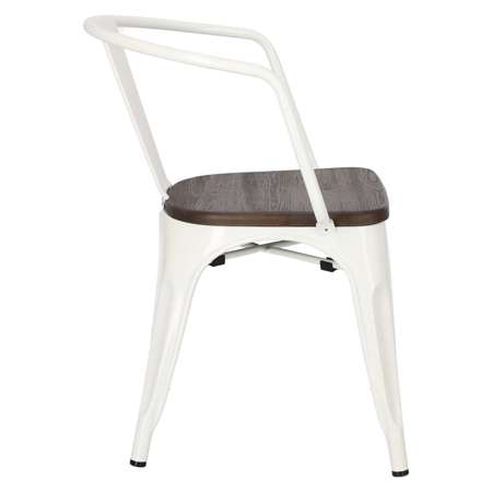Paris Arms Wood chair in white, brushed pine