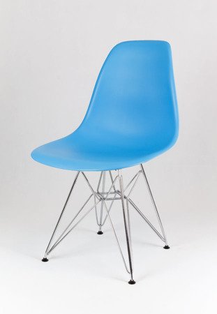 SK Design KR012 Ocean Blue Chair, Chrome Legs