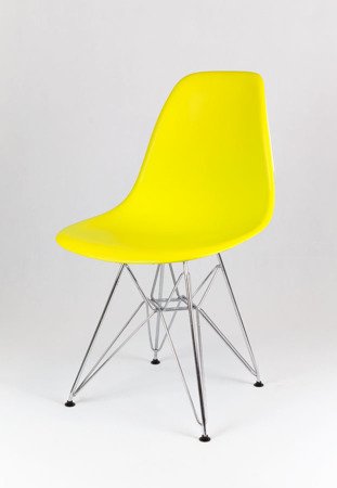 SK Design KR012 Yellow Chair, Chrome legs