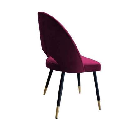 Upholstered LUNA chair in burgundy color, MG-02 material with golden leg