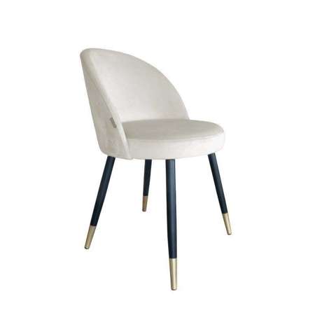 Uupholstered CENTAUR chair in ivory color material MG-50 with golden leg
