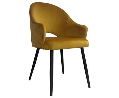 Yellow upholstered chair DIUNA mustard material MG-15