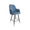 Blue upholstered PEGAZ chair material MG-33 with golden leg