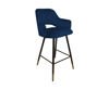 Blue upholstered STAR chair material MG-16 with golden leg