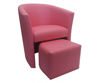 Pink CAMPARI armchair with footrest