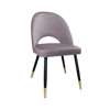 Pink upholstered LUNA chair material MG-55 with golden leg