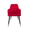 Red upholstered PEGAZ chair material MG-31 with golden leg
