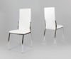 SK Design KS004 White Synthetic leather chair with chrome rack