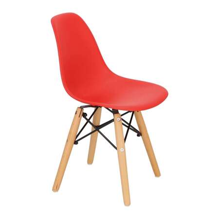  JuniorP016 Stuhl rot, Beine aus Buche
