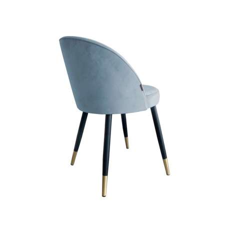 Grau-blau gepolsterter Stuhl CENTAUR Material BL-06 mit goldenen Bein