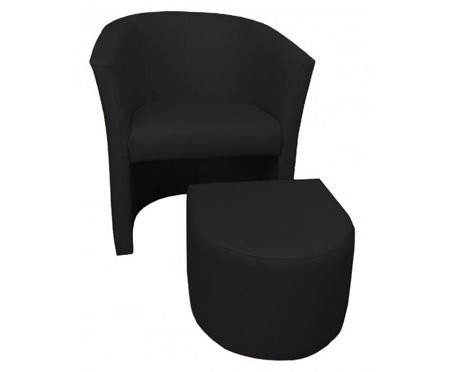 Schwarz CAMPARI Sessel mit Fußstütze