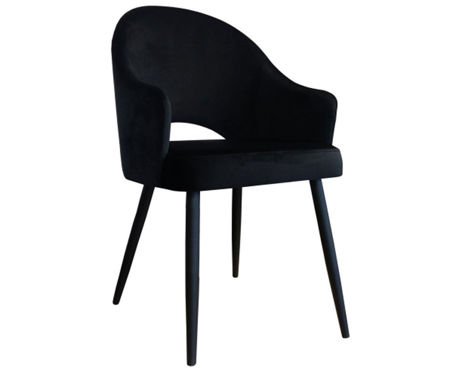 Czarne tapicerowane krzesło fotel DIUNA materiał MG-19