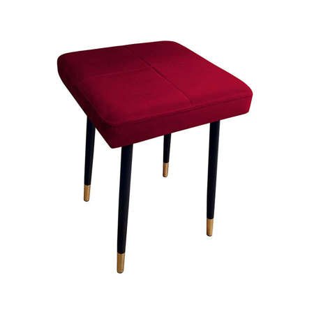 Czerwone tapicerowane krzesło FENIKS materiał MG-31 ze złotą nóżką