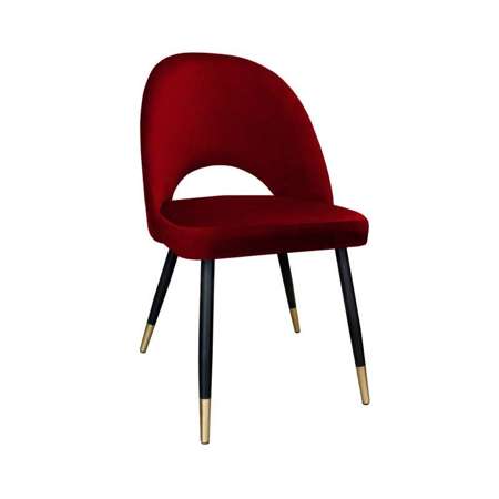 Czerwone tapicerowane krzesło LUNA materiał MG-31 ze złotą nóżką