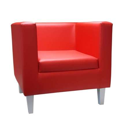 Czerwony fotel BACARDI tapicerowany ekoskórą