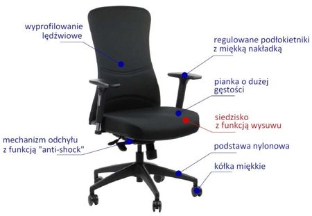 Krzesło Fotel obrotowy Samos - czarny
