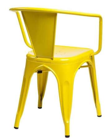 Krzesło Paris Arms żółte inspirowane Tolix