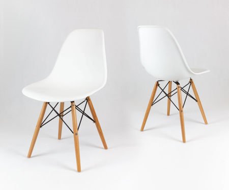 SK Design KR012 Białe Krzesło - Nogi Buk 