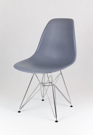 SK Design KR012 Ciemnoszare Krzesło, Chromowane nogi