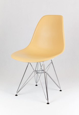SK Design KR012 Piaskowe (beżowe) krzesło, Chromowane nogi