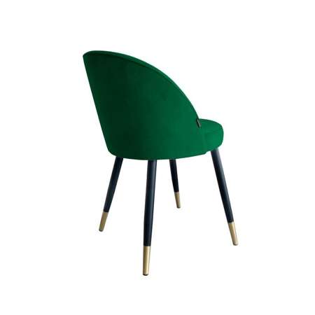 Zielone tapicerowane krzesło CENTAUR materiał MG-25 ze złotą nóżką