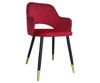 Czerwone tapicerowane krzesło STAR materiał MG-31 z czarno-złotą nóżką